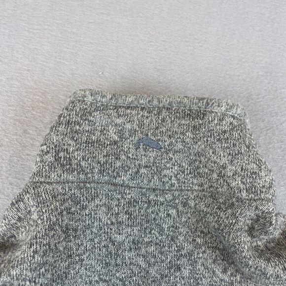 SIMMS Mens Sz M Pullover Tweed Fleece Sweater Quarter Zip Brown - Picture 6 of 10